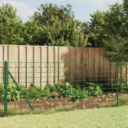 Vidaxl clôture en treillis métallique et piquet d'ancrage vert 0,8x10m 154128