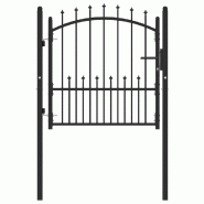 Vidaxl portail de clôture avec pointes acier 100x100 cm noir 146398