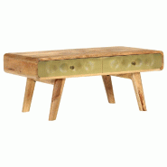 VidaXL Table basse Bois de manguier massif 90x50x40 cm Modèle Atlas Office Pro Panorama - 246344XL