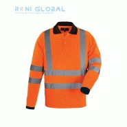 Polo de sécurité haute visibilité manches longues en coton et polyester - Class 3 - Yard Coverguard - Jaune ou Orange_0