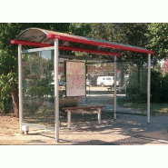Abri bus séduction / structure en aluminium / bardage en verre sécurit / avec banquette / 350 x 155 cm