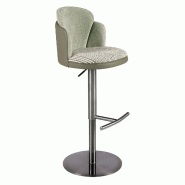 AC ANGEL CERDA Angel Cerdá Tabouret pivotant en tissu vert foncé et blanc et similicuir vert olive 4233C 49 x 54 x 83 - vert polyester 8435631044765