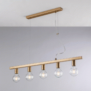 Bonetti Illumina Fabian Suspension en fer laqué noir et doré 5 lumières L.101x5 BL293-5-OR - doré 8050713219765