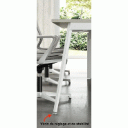 Bureau bench 6 personnes X3 - Officity - Blanc 9010, 360, Béton