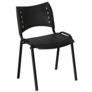 Chaise collectivités Fun - Polypropylène - Noir - Pieds métal Noir - lot de 4 Chaise collectivités Fun - Polypropylène - Noir - Pieds métal Noir - lot de 4
