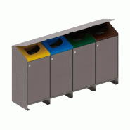 Corbeille BERLIN Tri sélectif - 4, Avec couvercle, Sans autocollants