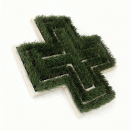 Croix de pharmacie végétales - Vert, Lichen scandinave pour l'intérieur uniquement, Style 4_0