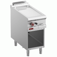 Diamond - Plaque de cuisson lisse gaz, chromée module 1/2, armoire ouverte - réf. G9/PLCA4-N - inox AKS-G9/PLCA4-N