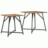 Ensemble de tables d'appoint 2 pcs Bois ancien et noir Modèle Aero Advance Pro - 869730