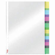 Esselte Lot de 10 Pochette perforée / intercalaires 8 touches, en polypro lisse 130µ, format A4 - 3034154141507