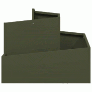 Helloshop26 - Cache-pot de jardin moderne extérieur 60 x 60 x 50 cm style industriel en acier vert olive 02_0052214 - vert métal 3000237301809