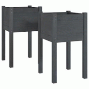 Helloshop26 - Jardinière bac lit surélevé plantes fleurs jardin terrasses d'extérieur lot de 2 40 x 40 x 70cm bois de pin massif 02_0038900 - 3000 Helloshop26 - Jardinière bac lit surélevé plantes fleurs jardin terrasses d'extérieur lot de 2 40 x 40 x 70cm bois de pin massif 02_0038900 - 3000