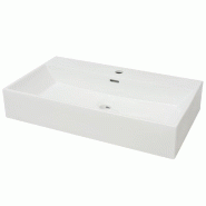 Helloshop26 - Vasque avec trou de robinet en céramique 76x42,5 cm blanc 02_0002535 - 3000100321538