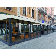 Paravent modulaire avec partie intérieure en verre ou panneaux - Hauteur 155 - 180 cm - OASIdehor Evolution -Parigi