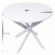 SKRAUT HOME - TABLE à MANGER RONDE FIXE, MODèLE ZEN, 90X90X77CM, POUR 4 CONVIVES, COULEUR BLANC MAT, PIEDS MéTALLIQUES COULEUR BLANC LAQUé MAT