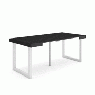 SKRAUT HOME Table console extensible, 180, Pour 8 personnes, Pieds bois massif, Noir - noir Bois manufacturé 256_6