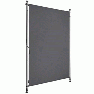 Tectake Store banne TAIJA avec manivelle - 100 x 310 cm, gris foncé - 406151 - noir multi-matériau 406151