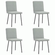 VidaXL Chaises à Manger Lot De 4 Gris Clair Velours - gris 8721158567314 VidaXL Chaises à Manger Lot De 4 Gris Clair Velours - gris 8721158567314