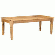 VidaXL Table basse Marron 110 x 55 x 40 cm Bois de mangue massif Modèle Helios Évasion Élite - 4104588