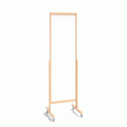 ALLboards Tableau magnétique vertical effaçable à sec mobile 137×78 cm avec cadre en bois naturel - VERT137_NAT
