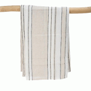 Bazar Bizar Nappe en lin 150x300 cm naturel noir et blanc - multicolore INGF024NBW-150x300