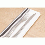 Boîte de 10 serviettes de table Bistro - rayures noires - polyester - séchage rapide - lavable à basse température Boîte de 10 serviettes de table Bistro - rayures noires - polyester - séchage rapide - lavable à basse température