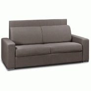 CANAPÉ LIT LEVALLOIS EXPRESS LATTES 120CM MATELAS 16CM TÊTE DE LIT INTÉGRÉE MICROFIBRE MARRON