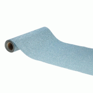 Chemin de table paillettes premium bleu glacier 30cm x 5m