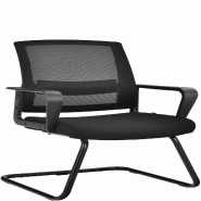 Costway Set 2 chaises cantilever pour conférence, avec accoudoirs - noir métal ON32534NW-4