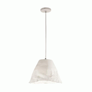 Fabas Luce Suspension Crumple En Céramique Blanche Et Métal, Douille E27, Design Élégant Et Moderne, Idéale Pour L'Éclairage Intérieur - blanc