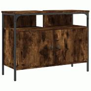 Helloshop26 - Armoire lavabo salle de bain compacte 80 x 30 x 60 cm avec grand espace de rangement design en bois d'ingénierie chêne 02_0049439 - Bo