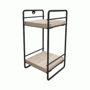 Helloshop26 - Étagère design intemporel salon chambre meuble de rangement de table à 2 niveaux métal bois de pin 26 x 14 x 13 cm 03_0011185 - 3000