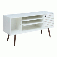 Helloshop26 - Meuble TV support télévision salon étagère 130 x 40 x 66 cm blanc 03_0010104 - blanc 3000225036270