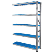 Rayonnage galvaplast bleu l.1500 x p.600 mm départ Rayonnage galvaplast bleu l.1500 x p.600 mm départ