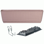 Prosperplast - Jardinière suspendue avec crochets de support RATOLLA P - 59x15,4x14,2 cm, moka - marron plastique ZA3810