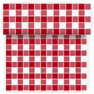 Tête-à-tête pré-découpé 120cm intissé motif Vichy rouge 0,40x24m - par 6