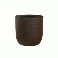 Vase En Résine Intérieur Extérieur Pour Plantes Cylindriques Design D.35X34H Raffaello Brown - marron plastique 8056157809043