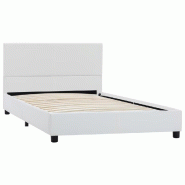 VidaXL Cadre de lit sans matelas blanc similicuir 90x200 cm Modèle Termelor - 284762