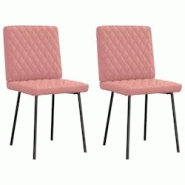 VidaXL Chaises à Manger Lot De 2 Rose Similicuir - rose 4101120 VidaXL Chaises à Manger Lot De 2 Rose Similicuir - rose 4101120