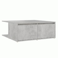 VidaXL Table basse gris béton 80x80x31 cm bois d'ingénierie Modèle Atlas Infinite Horizon - 806880