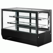 Vitrine réfrigérée positive à poser noire avec vitre droite - 160 L