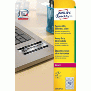 AVERY 960 étiquettes ultra-résistantes Laser argent, format rond Ø 30 mm (20 feuilles A4 / cdt) - 4004182048382_0