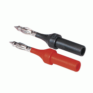 CHAUVIN ARNOUX - Jeu de 2 pointes de touche D4 mm pour DDT/VAT - Fiche femelle D4 mm - IEC 61243-3 - 1000V (1 rouge, 1 noire)