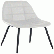 CLP Chaise de salle à manger Tom avec Pieds en métal noir Blanc /Similicuir - blanc polyester 321171