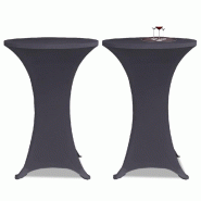 Décoshop26 - Housse de table extensible 60 cm 2 pcs Anthracite DEC022377 - 3001298269602