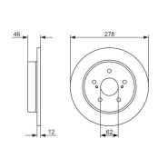 Disque de frein Bosch 0986479752 - boîte de 2 disques - arrière - disque plein - 5 trous - épaisseur 12 mm Disque de frein Bosch 0986479752 - boîte de 2 disques - arrière - disque plein - 5 trous - épaisseur 12 mm