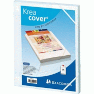 Exacompta Lot de 17 Boîte à élastique EXABOX KREACOVER polypro, personnalisable, dos de 25, coloris blanc - 3130630595892