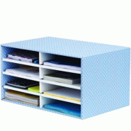 Fellowes Trieur de bureau Bankers Box Style, 8 compartiments, montage automatique FastFold, coloris bleu/blanc - 0043859689576