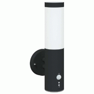 Helloshop26 - Applique murale extérieure moderne cylindrique 15 x 7,5 x 33 cm en acier inoxydable noir 02_0056505 - noir 3000239555583