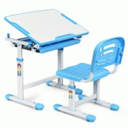Helloshop26 - Ensemble table et chaise pour enfant réglable en hauteur avec tiroir inclinable en MDF + PP facile à nettoyer bleu 20_0008531 - 300020 Helloshop26 - Ensemble table et chaise pour enfant réglable en hauteur avec tiroir inclinable en MDF + PP facile à nettoyer bleu 20_0008531 - 300020